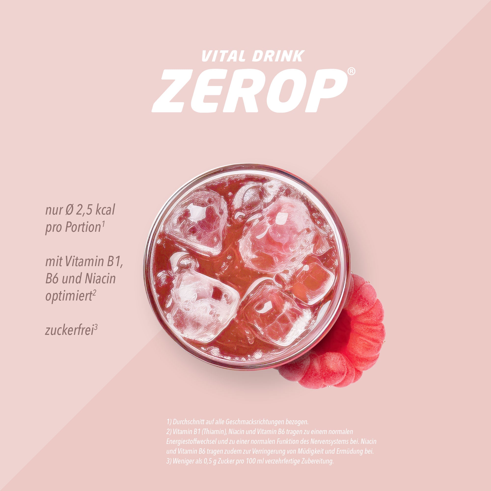 Vital Drink Zerop - Himbeere - 1000 ml Flasche#geschmack_himbeere