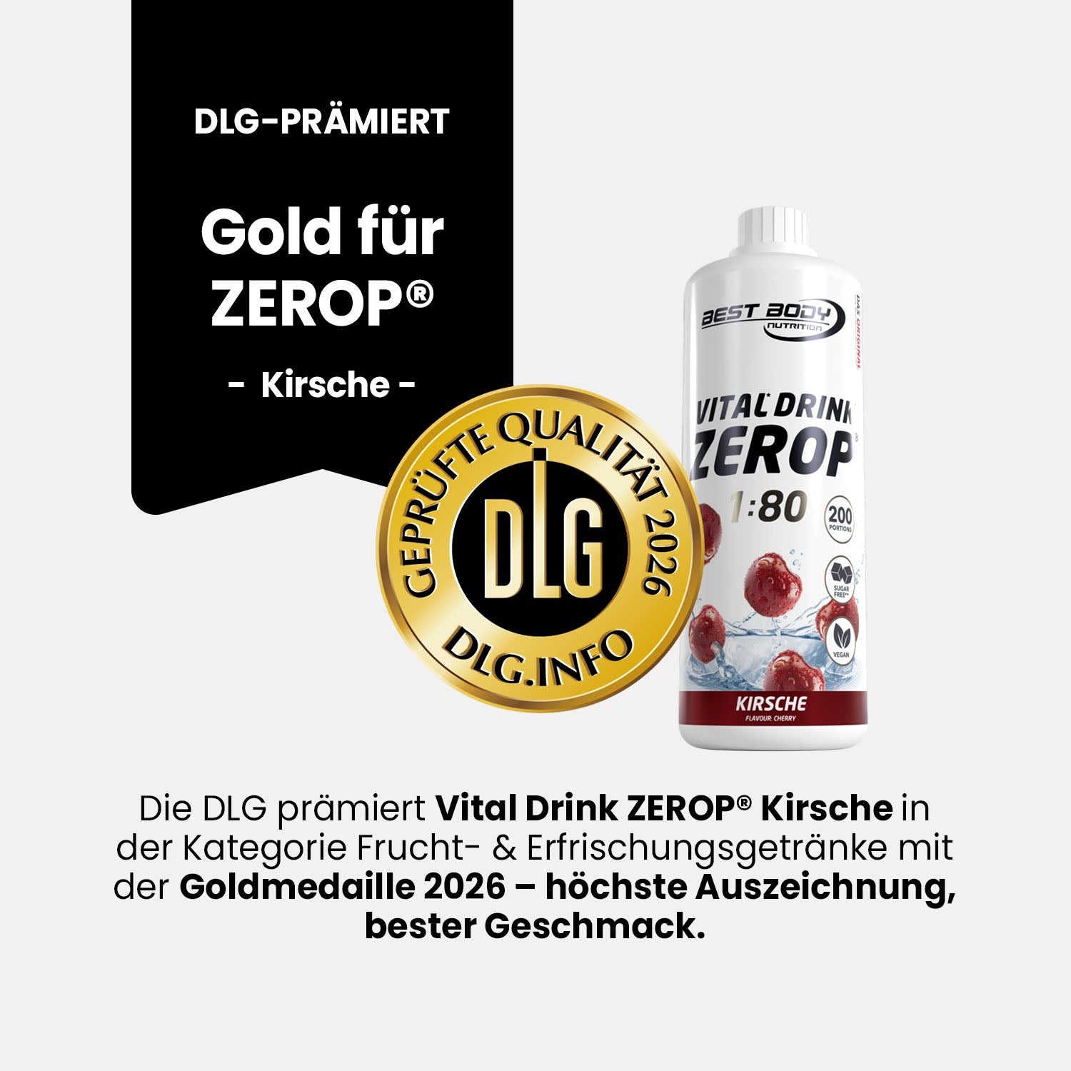 Vital Drink Zerop - Kirsche - 1000 ml Flasche#geschmack_kirsche