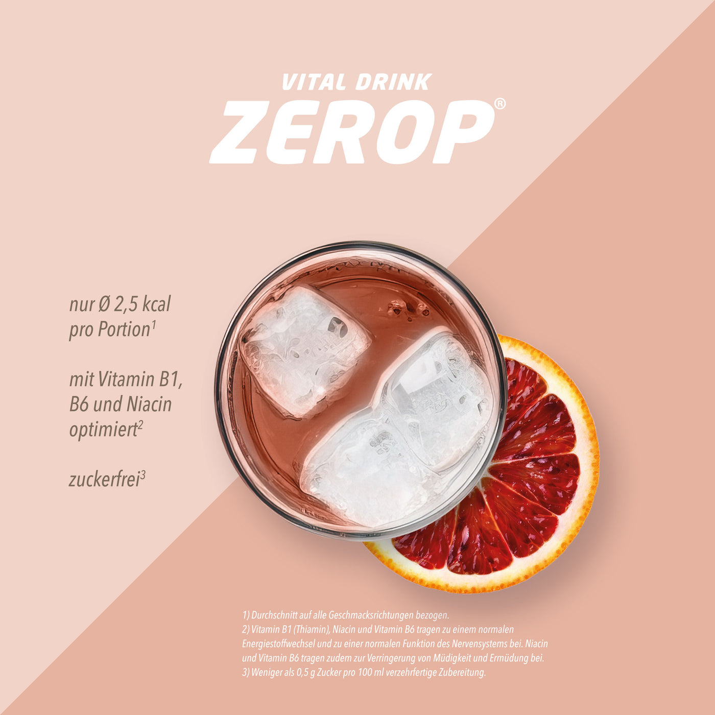 Vital Drink Zerop - Blutorange - 1000 ml Flasche#geschmack_blutorange