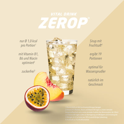 Vital Drink Zerop - Pfirsich Maracuja - 1000 ml Flasche#geschmack_pfirsich-maracuja