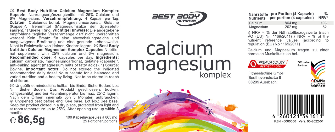 Calcium Magnesium Komplex Kapseln - 100 Stück/Dose#_