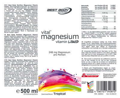 Magnesium Vitamin Liquid - Tropical - 500 ml Flasche#_