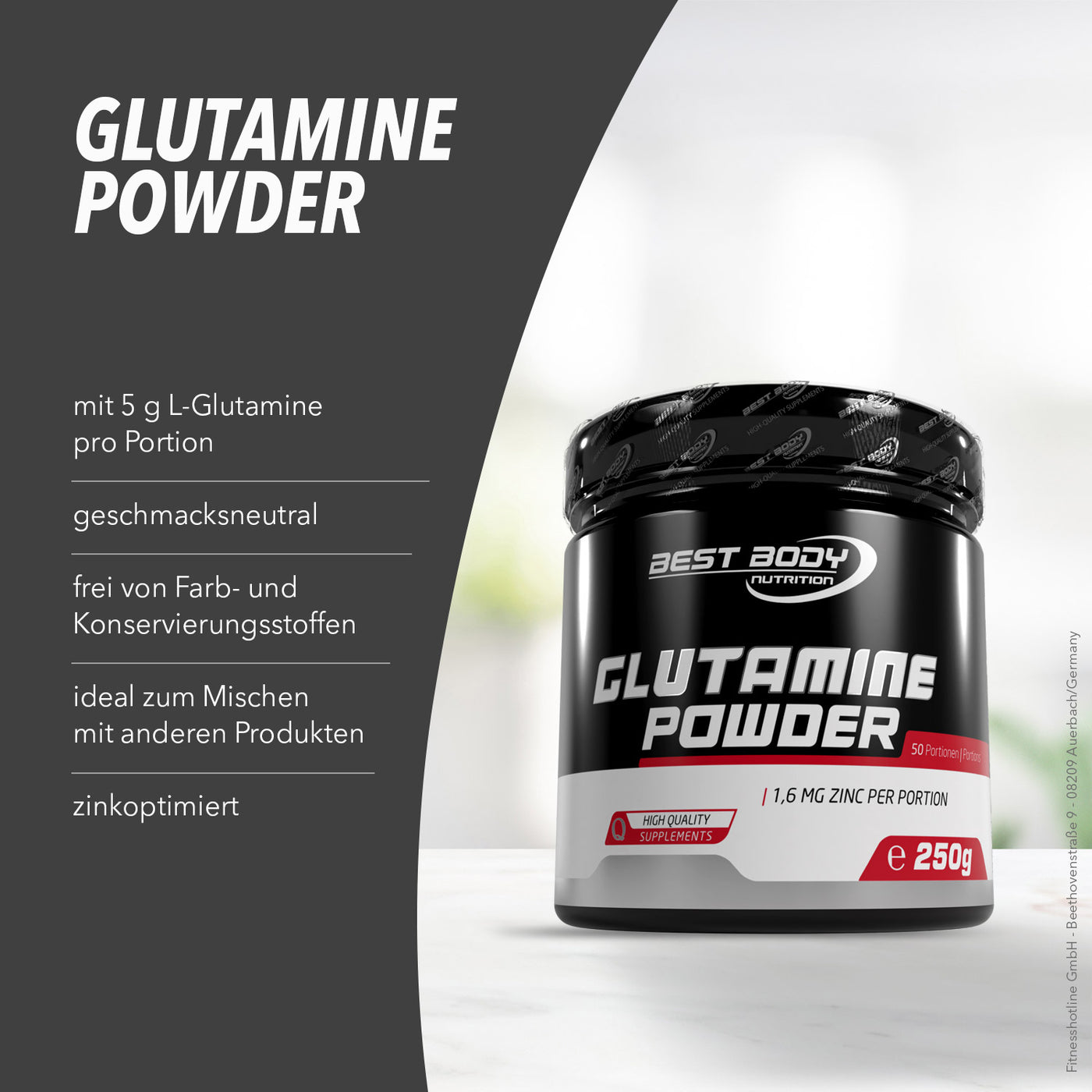 L-Glutamine Powder - 250 g Dose#_