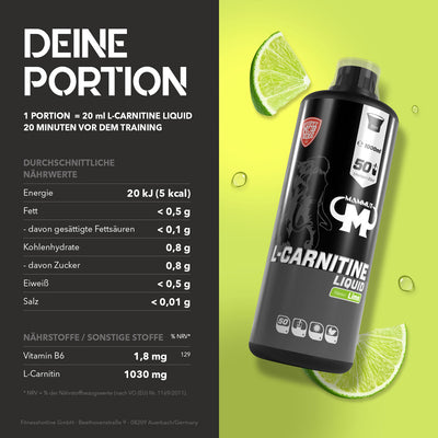 L-Carnitine Liquid - Limette - 1000 ml Flasche#_
