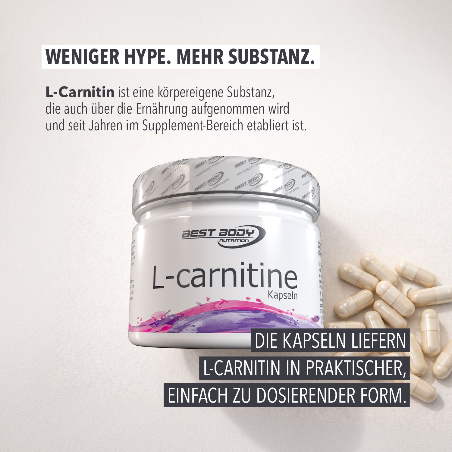 L-Carnitine Kapseln - 200 Stück/Dose#_