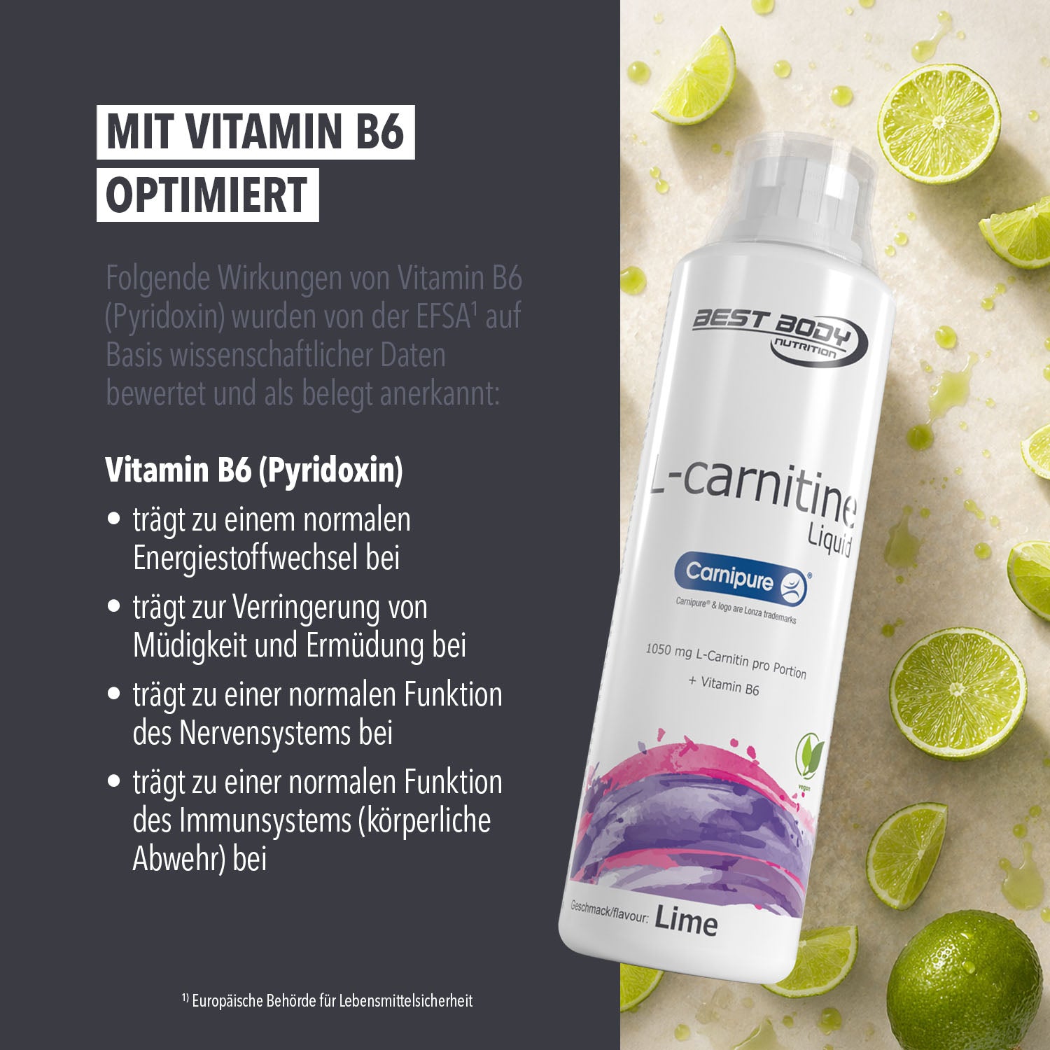 L-Carnitine Liquid - Limette - 500 ml Flasche#_