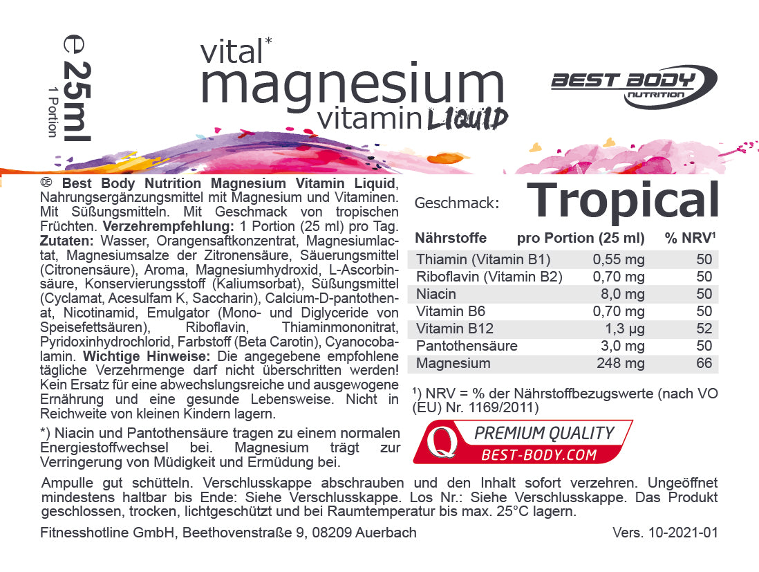 Magnesium Vitamin Ampullen - Tropical - 20 Ampullen à 25 ml#_