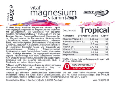 Magnesium Vitamin Ampullen - Tropical - 20 Ampullen à 25 ml#_