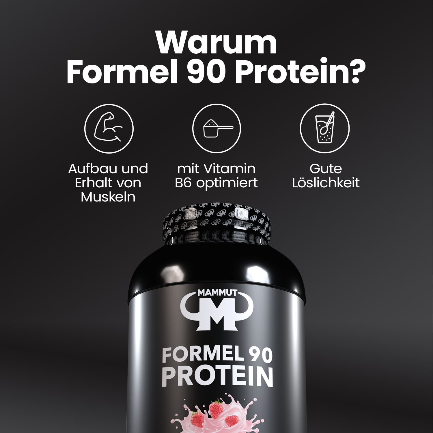 Formel 90 Protein - Strawberry - 3000 g Dose#geschmack_erdbeere