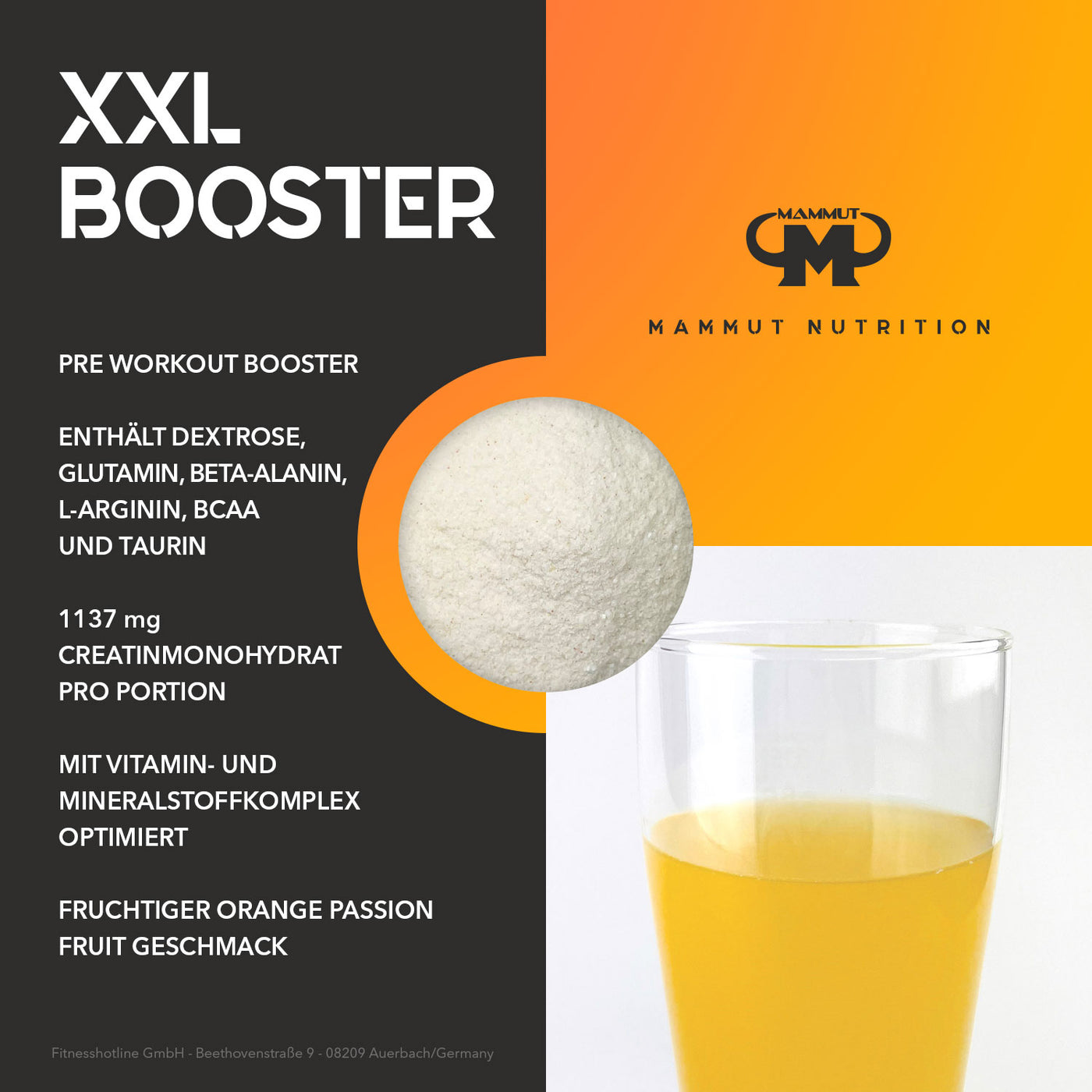 XXL Booster - Orange Passion Fruit - 500 g Dose#_