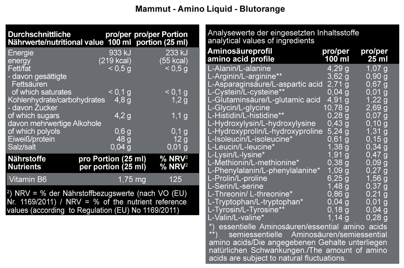 Amino Liquid - Blutorange - 500 ml Flasche#_