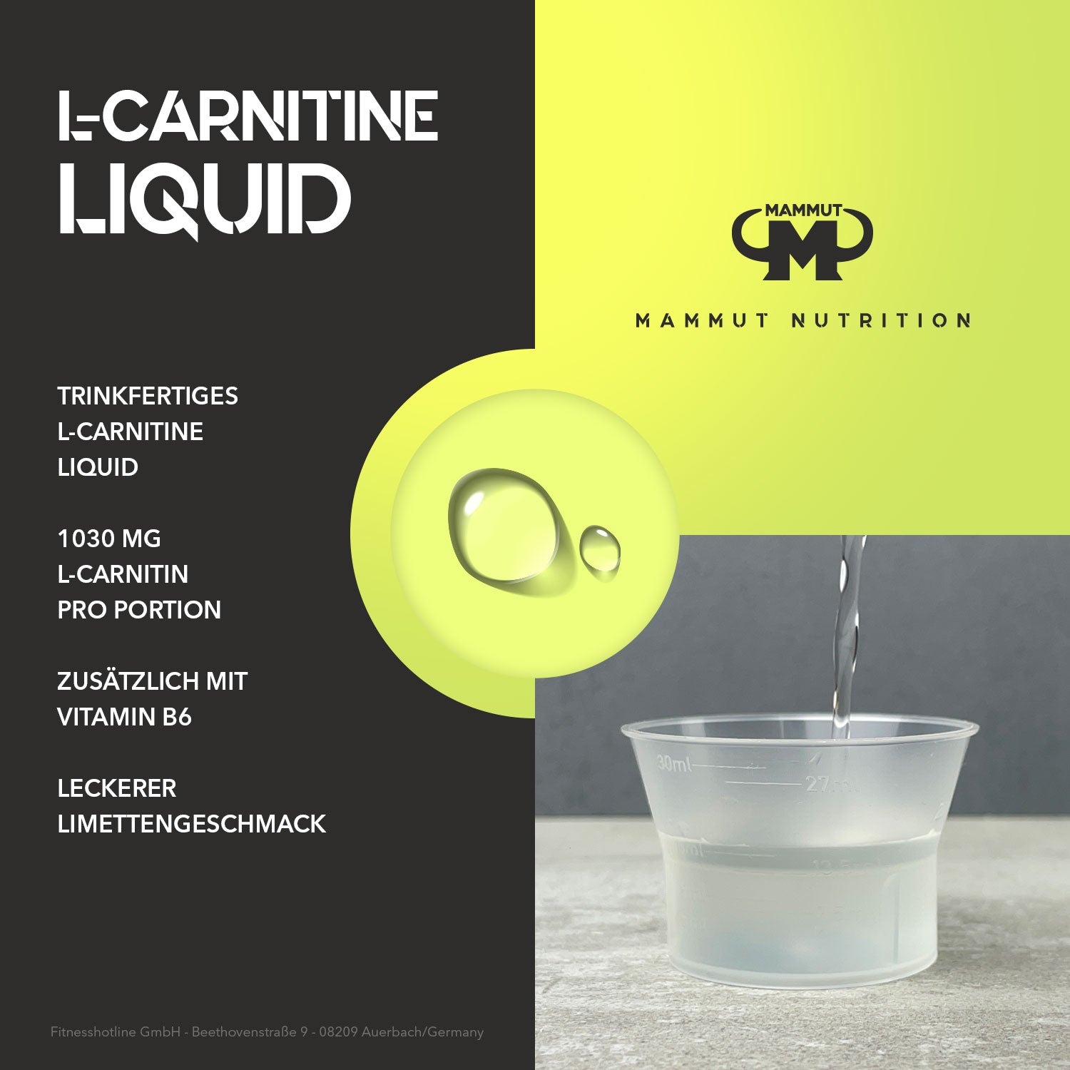 L-Carnitine Liquid - Limette - 500 ml Flasche#_