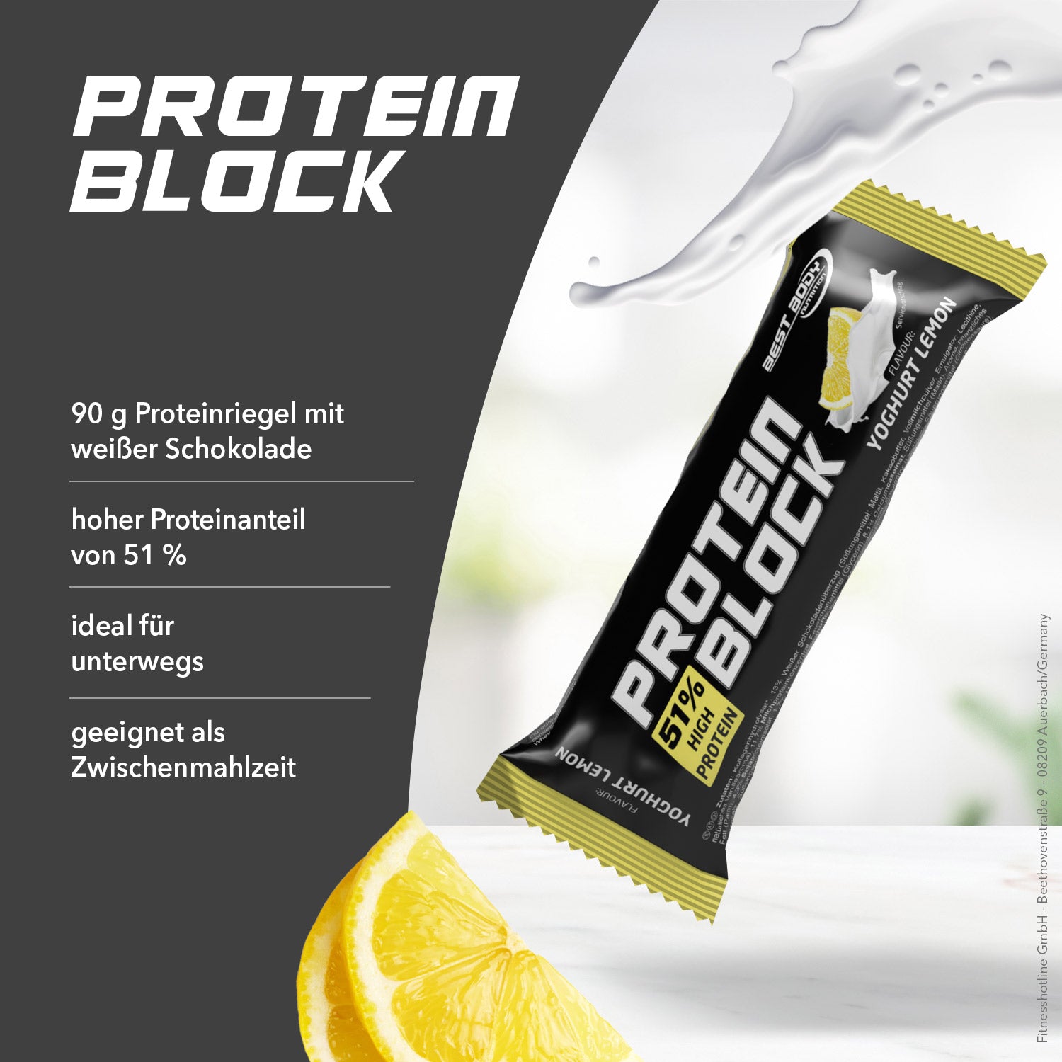 Protein Block - Yoghurt Lemon - 90 g Riegel#geschmack_yoghurt-lemon