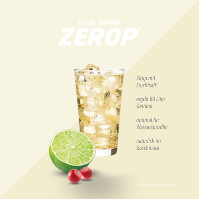 Vital Drink Zerop - Preiselbeere Limette - 1 L + Dosierpumpe#geschmack_preiselbeere-limette