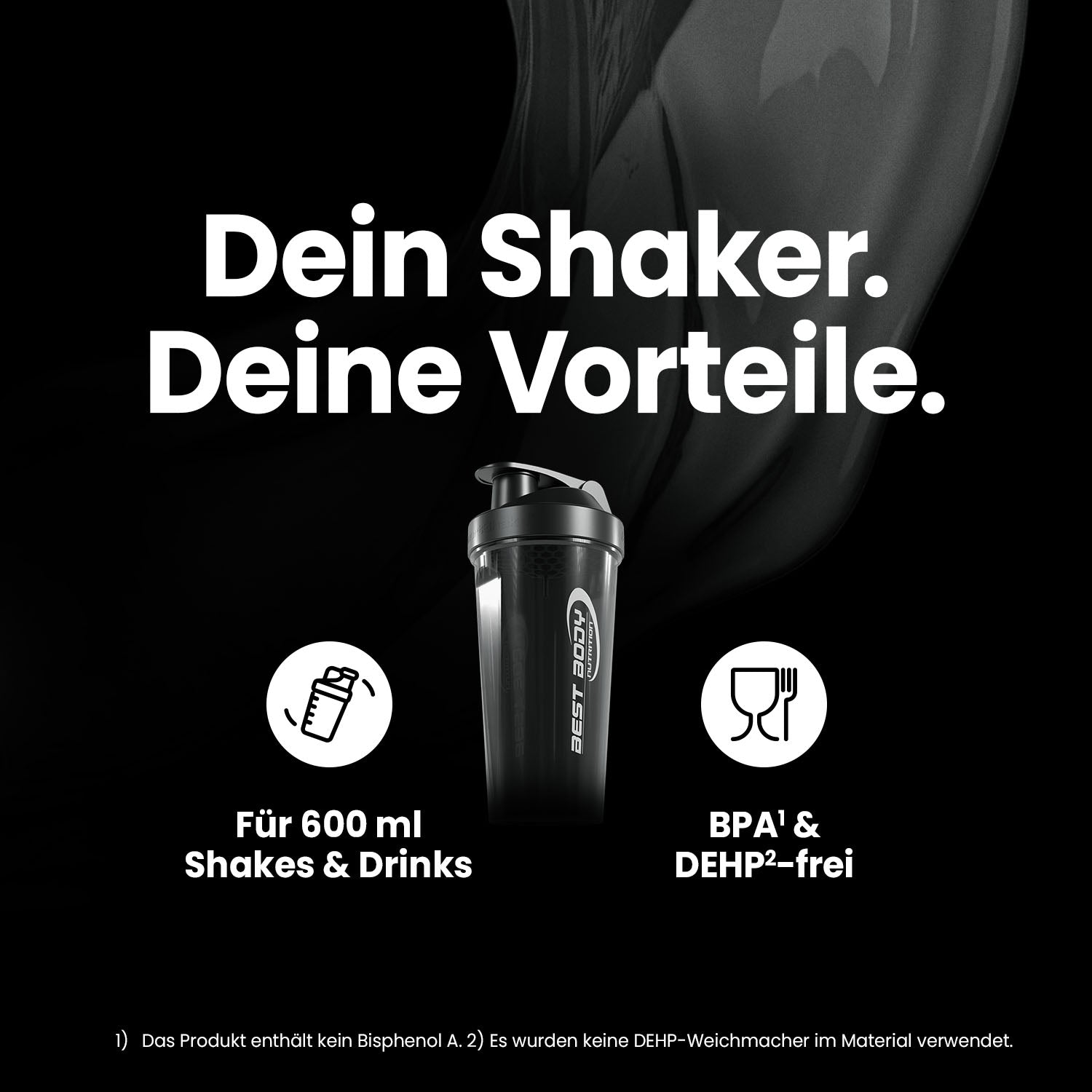 Eiweiß Shaker - schwarz - Design Best Body Nutrition - Stück#farbe_schwarz