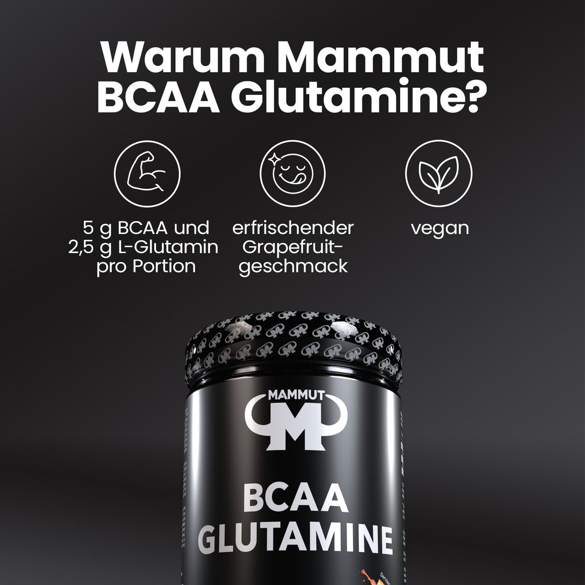 BCAA Glutamine Powder - Grapefruit - 450 g Dose#_