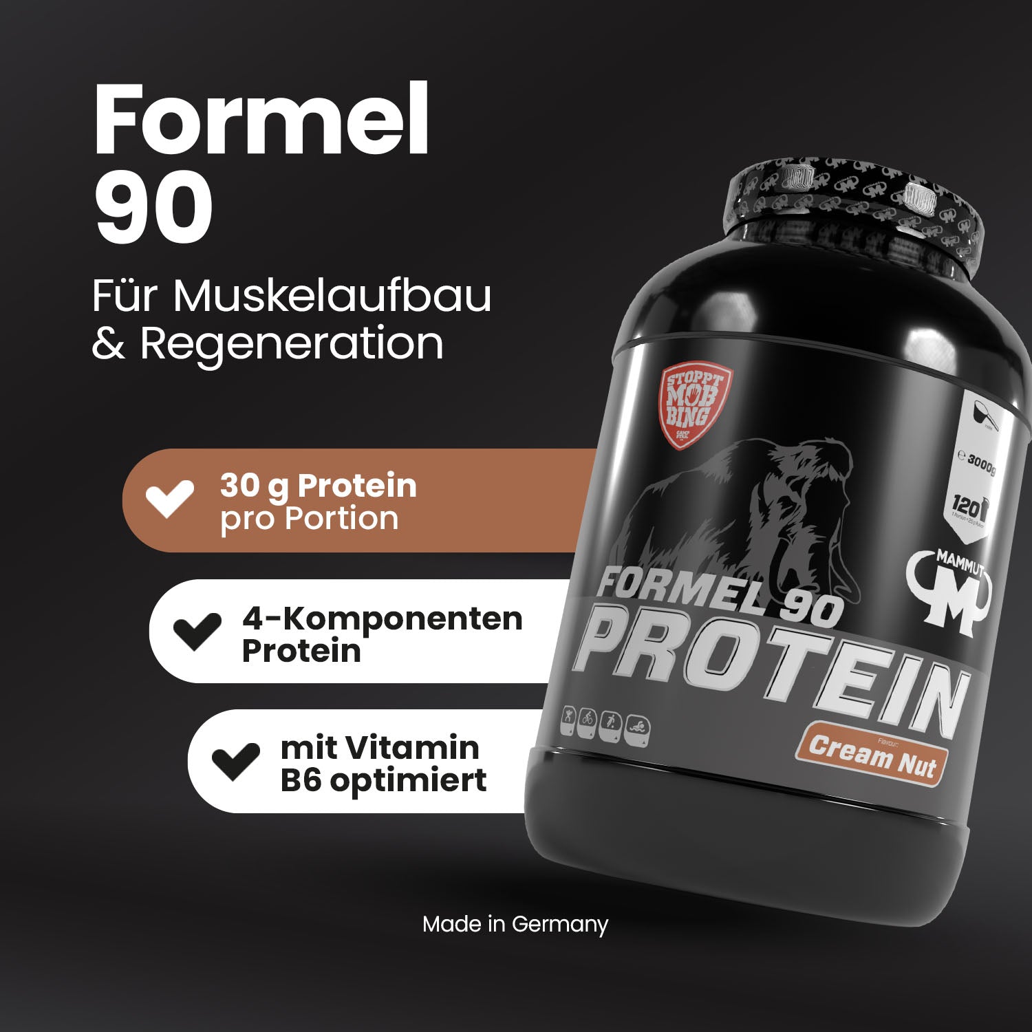 Formel 90 Protein - Cream Nut - 3000 g Dose#geschmack_cream-nut