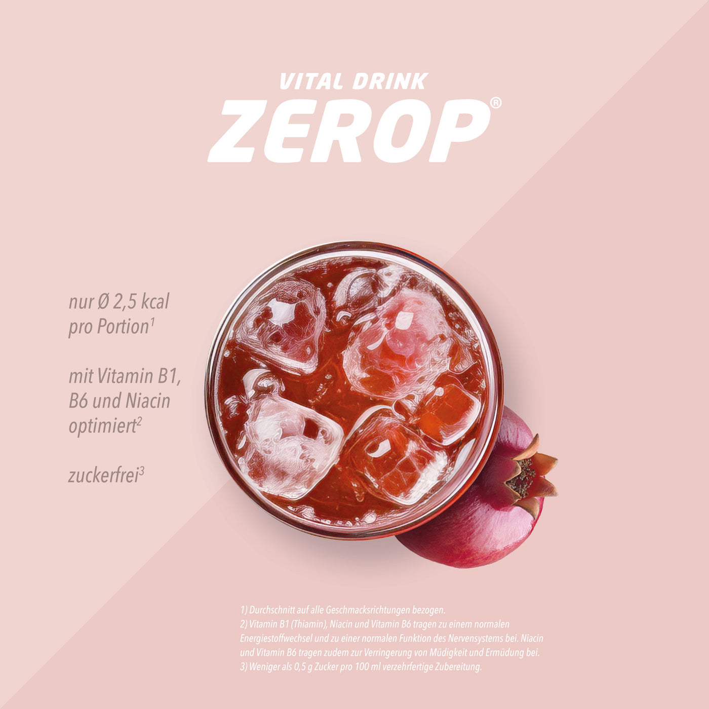 Vital Drink Zerop - Granatapfel Cranberry - 1000 ml Flasche#geschmack_granatapfel-cranberry