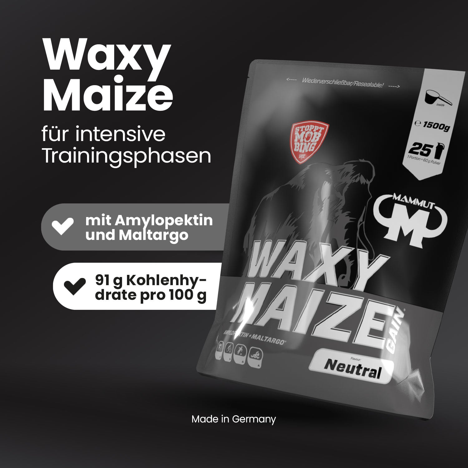 Amylopektin Waxy Maize Gain - Neutral - 1500 g Zipp-Beutel#_