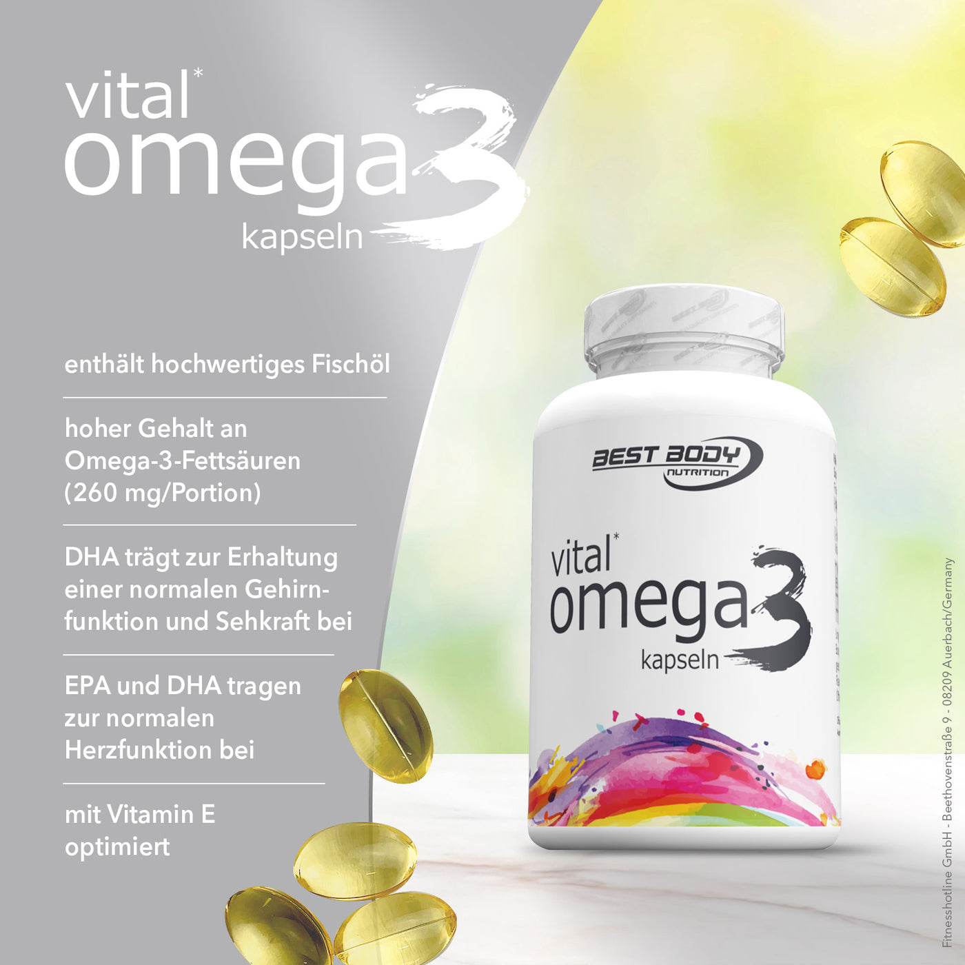 Vital Omega 3 Kapseln - 120 Stück/Dose