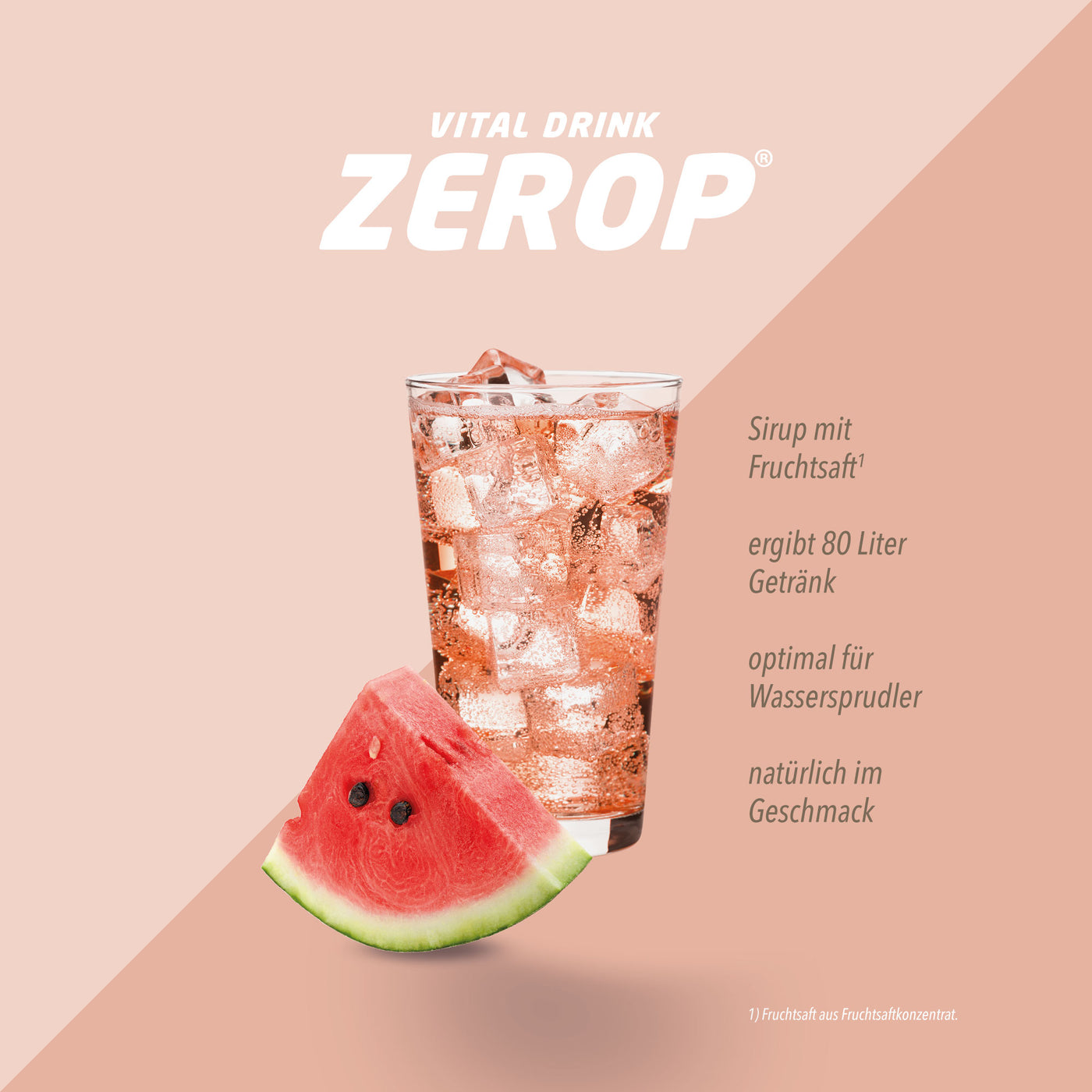 Vital Drink Zerop - Wassermelone - 1 L + Dosierpumpe#geschmack_wassermelone