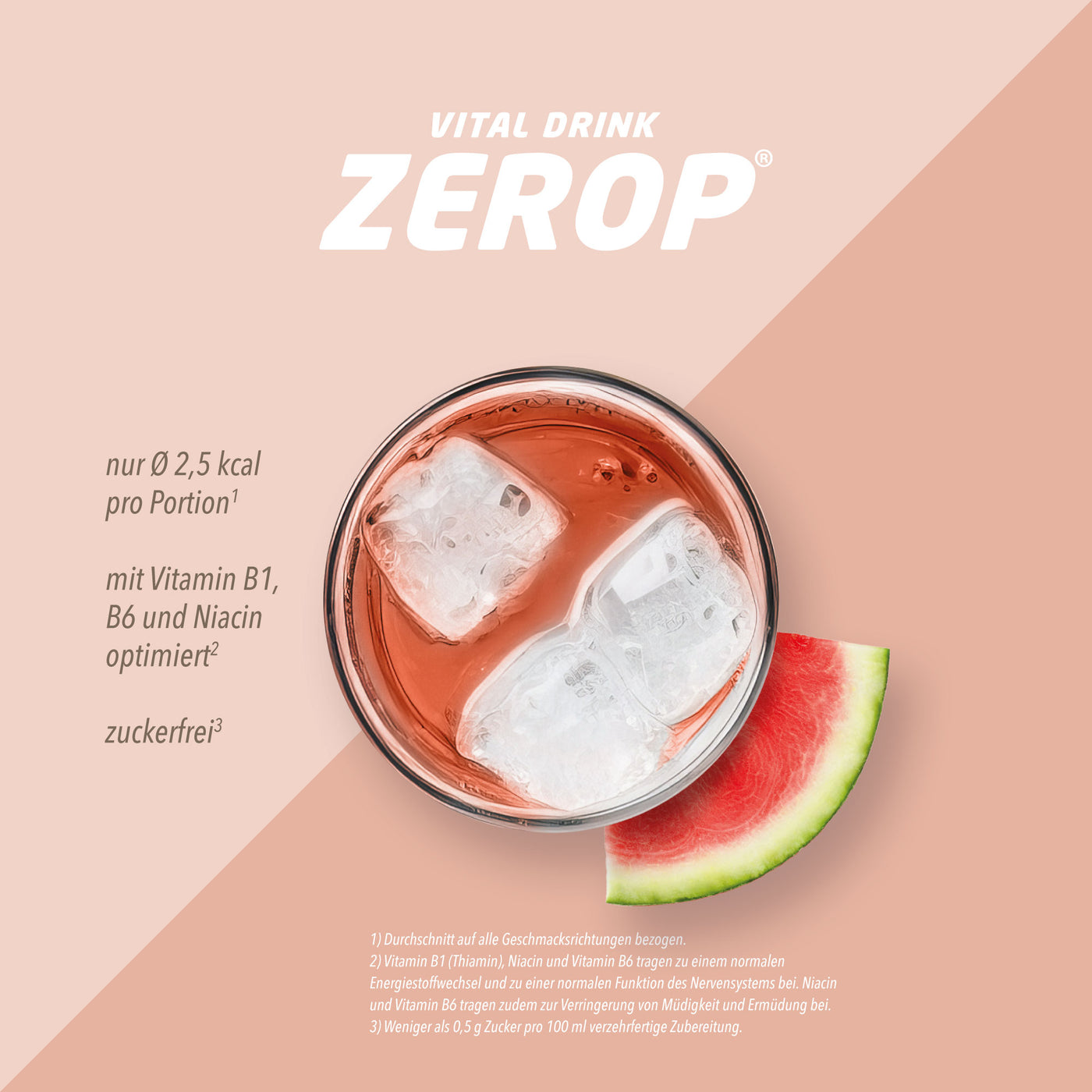 Vital Drink Zerop - Wassermelone - 1000 ml Flasche#geschmack_wassermelone