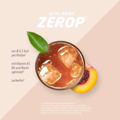 Vital Drink Zerop - Eistee Pfirsich - 1 L + Dosierpumpe#geschmack_eistee-pfirsich