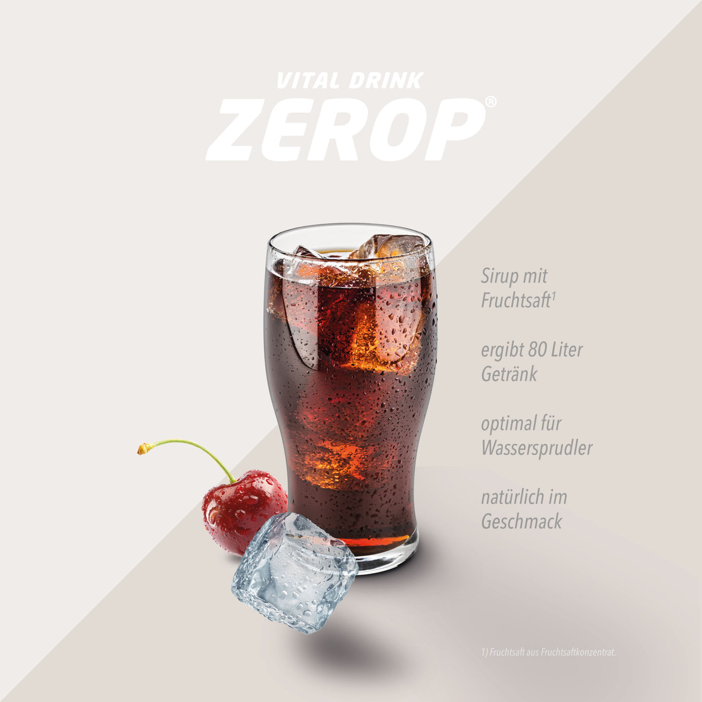 Vital Drink Zerop - Kirsch Cola - 1000 ml Flasche#geschmack_kirsch-cola