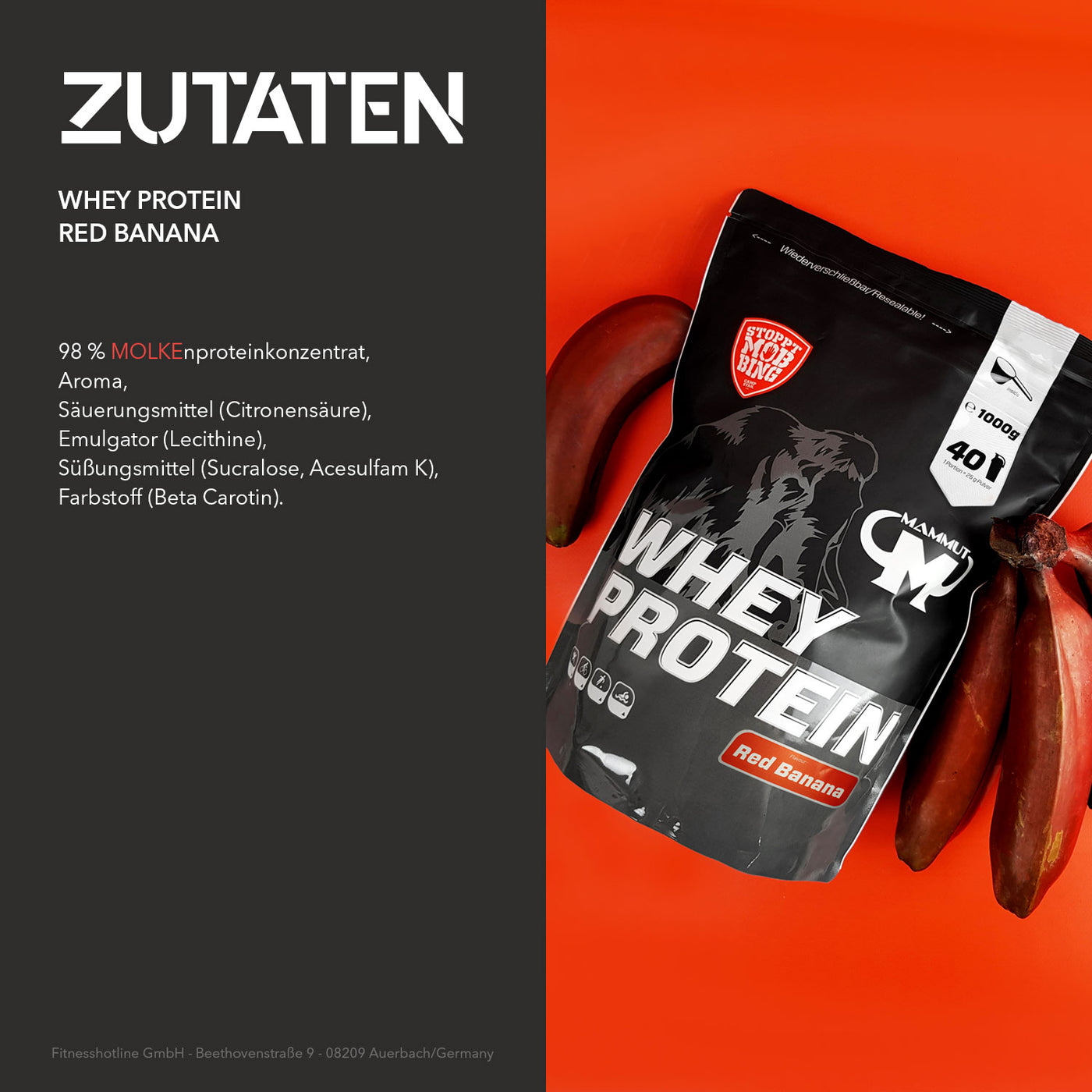 Whey Protein - Red Banana - 1000 g Zipp-Beutel#geschmack_red-banana