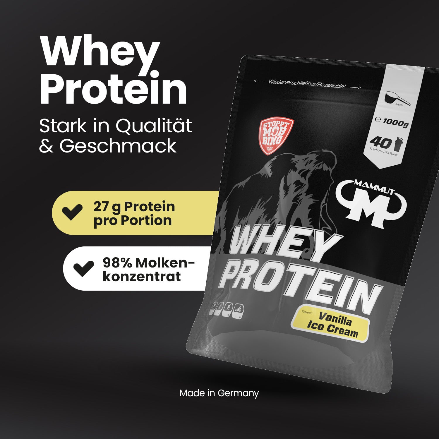 Whey Protein - Vanilla Ice Cream - 1000 g Zipp-Beutel#geschmack_vanilla-ice-cream