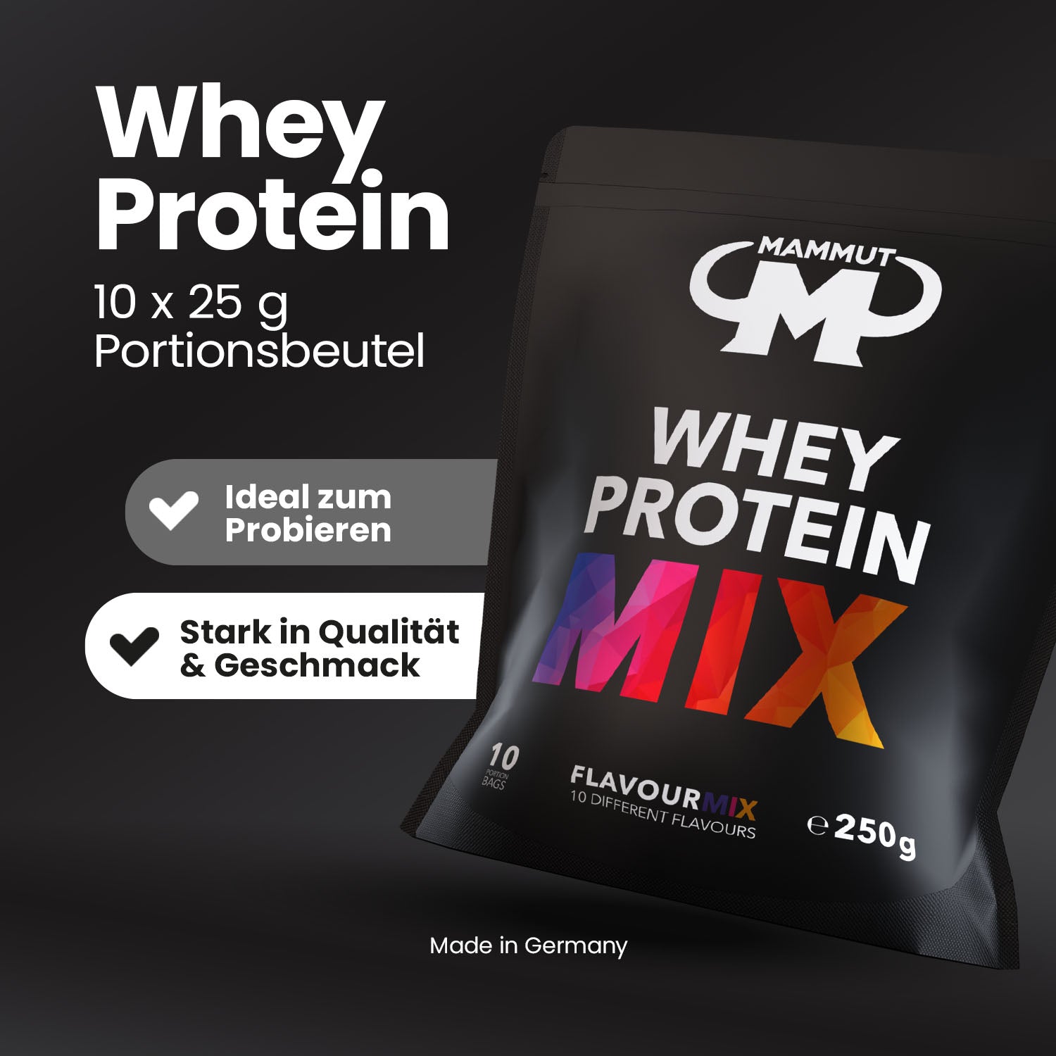 Whey Protein - Mix Beutel - 10 x 25 g Portionsbeutel - verpackt im Zipp#_
