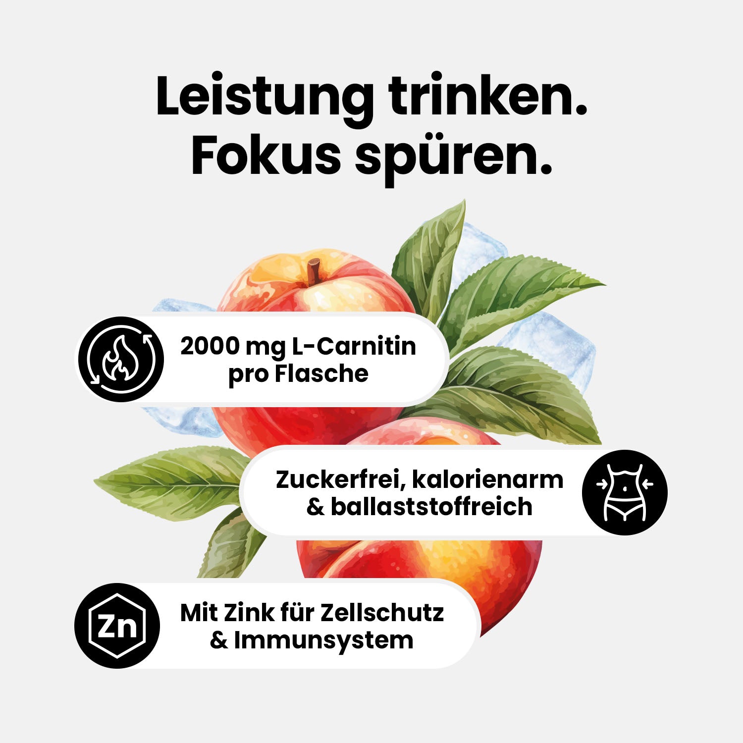 Sports Drink mit L-Carnitin - RTD - Ice Tea Peach - 500 ml PET Flasche#geschmack_ice-tea-peach