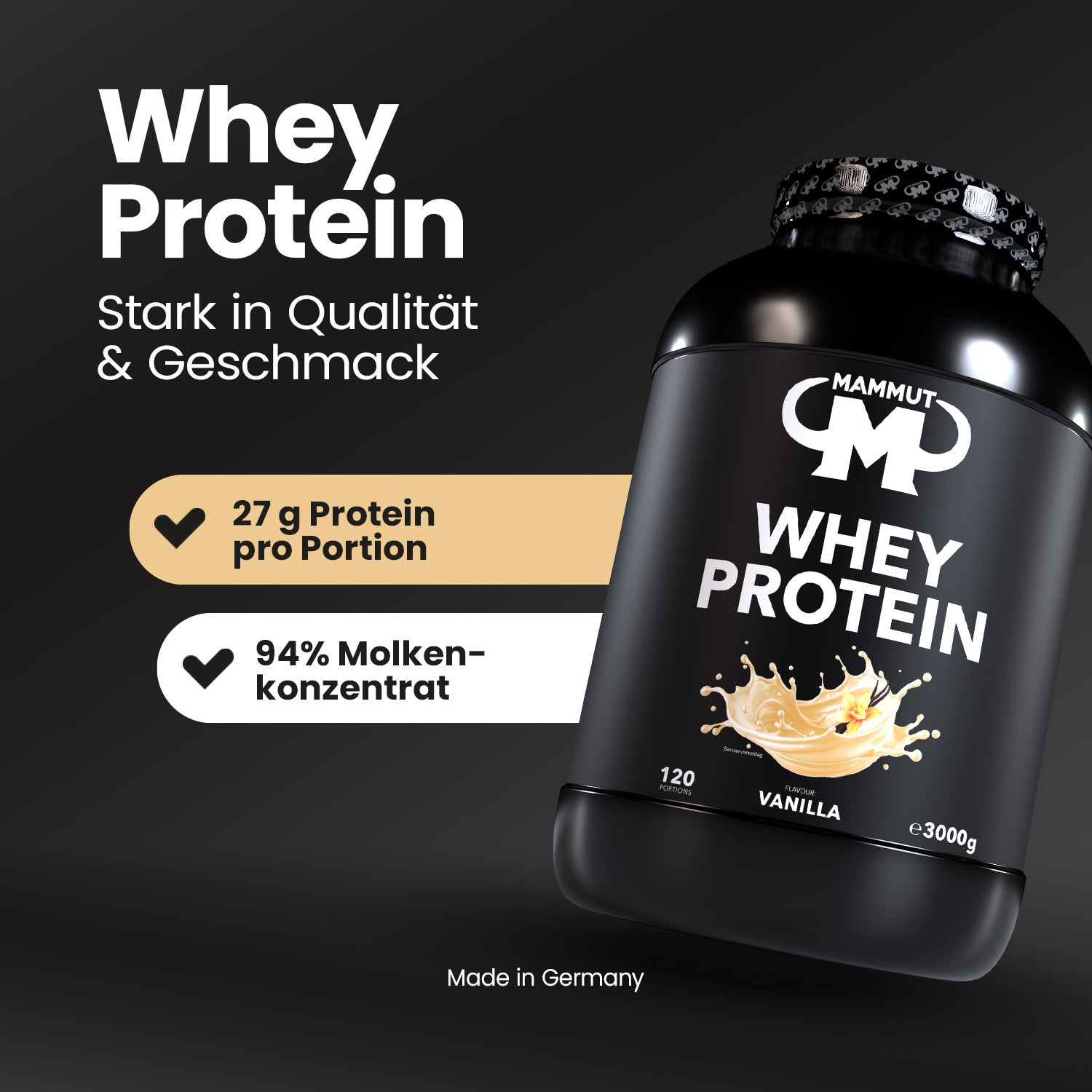 Whey Protein - Vanilla - 3000 g Dose#geschmack_vanilla