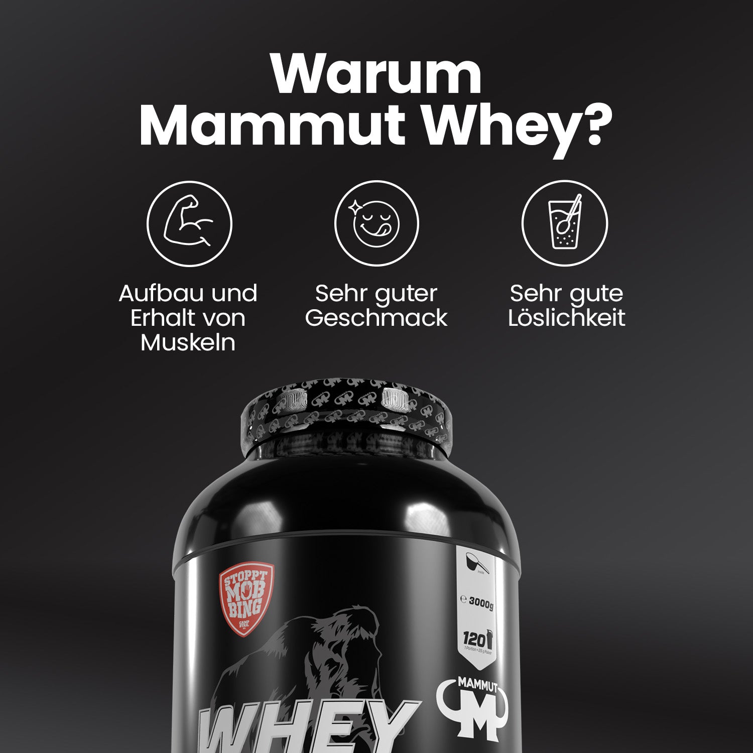 Whey Protein - Brownie - 3000 g Dose#geschmack_brownie