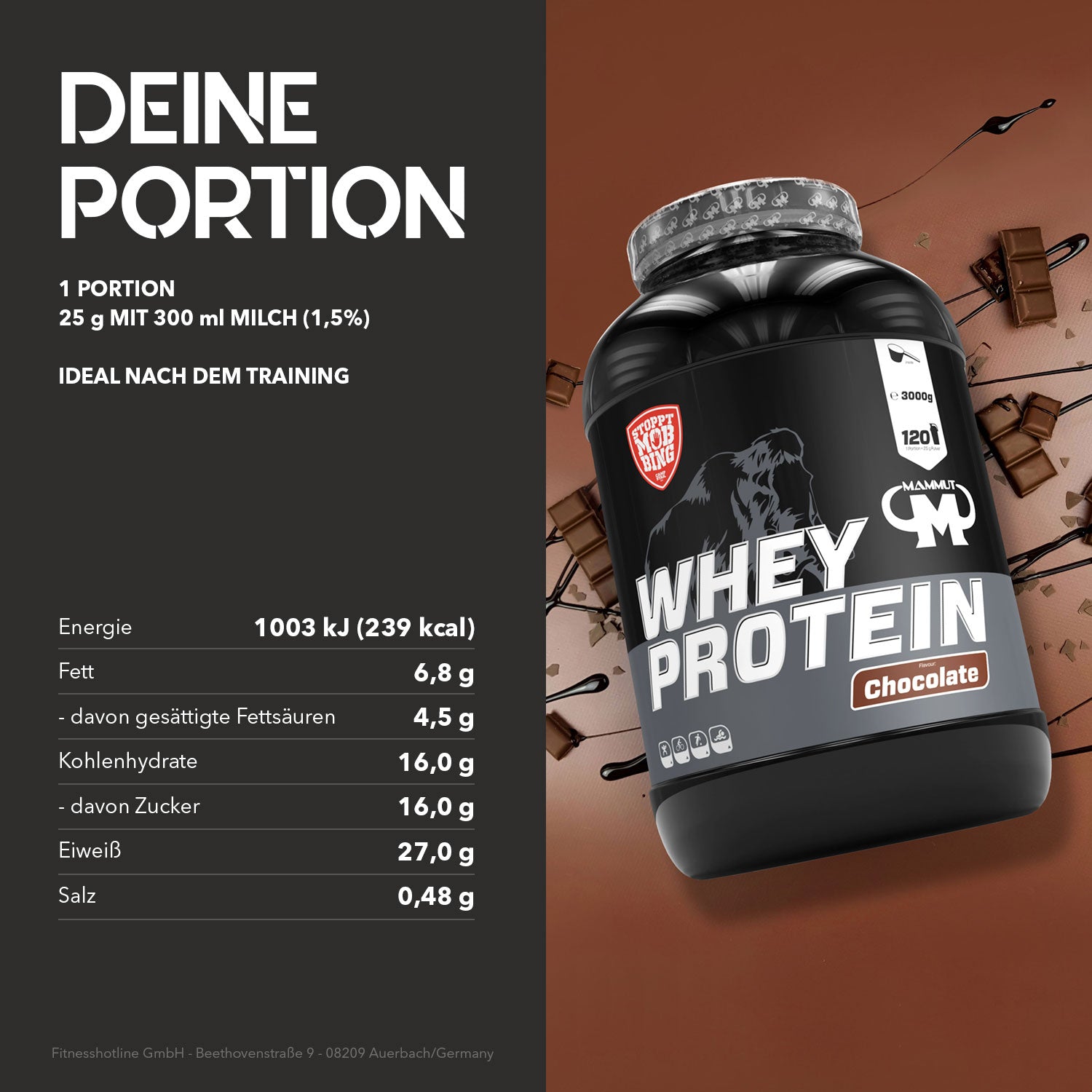 Whey Protein - Chocolate - 3000 g Dose#geschmack_chocolate