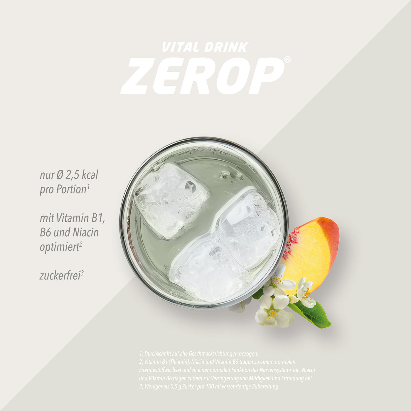 Vital Drink Zerop - Weißer Tee Pfirsich - 1000 ml Flasche#geschmack_wei-er-tee-pfirsich