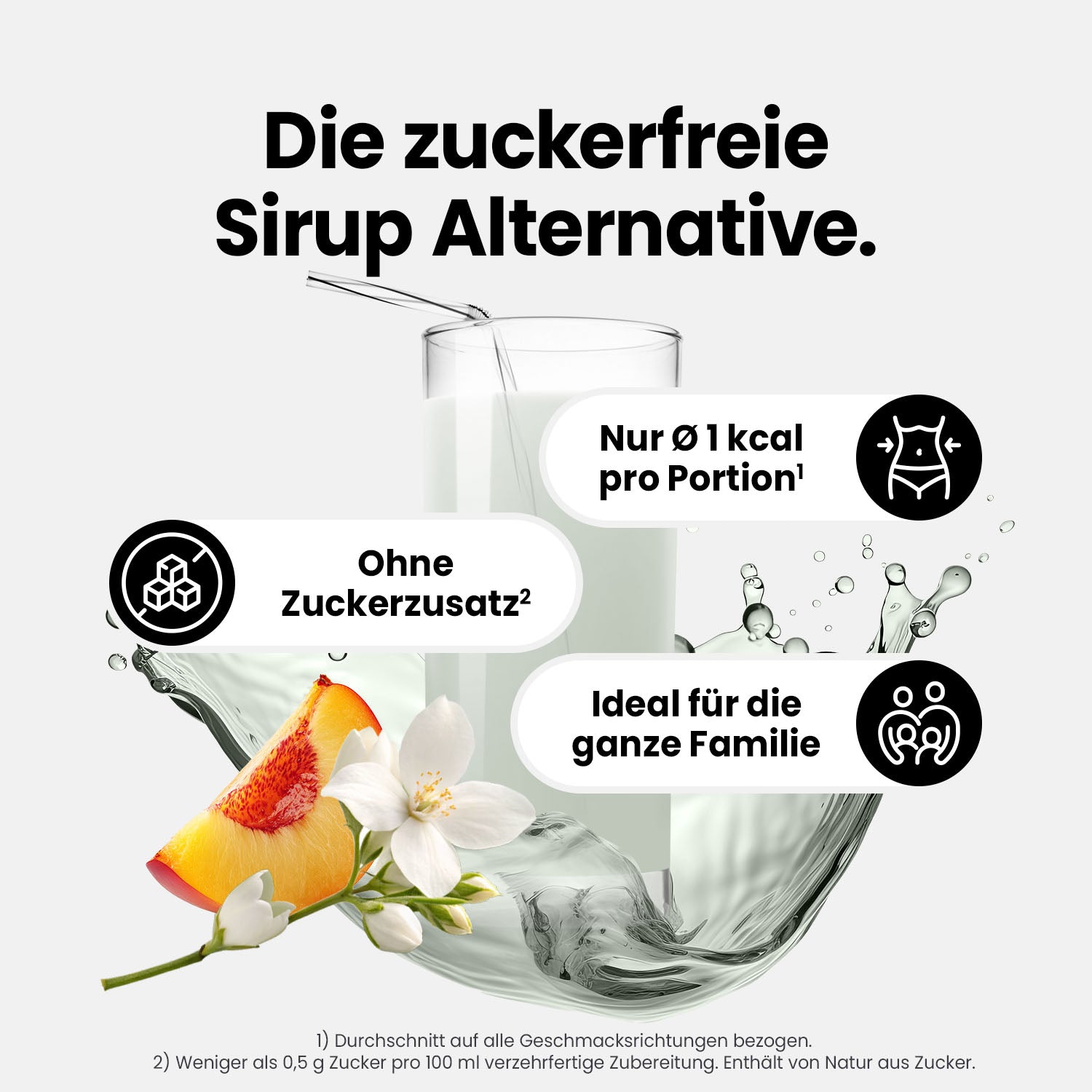 Vital Drink Zerop - Weißer Tee Pfirsich - 1 L + Dosierpumpe#geschmack_wei-er-tee-pfirsich