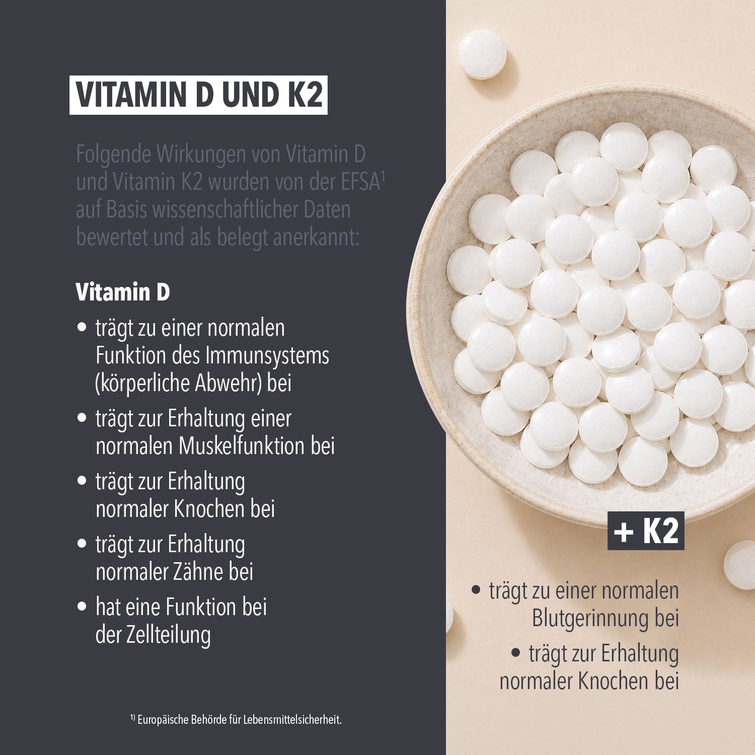 Vitamin D3 + K2 + Zink Tabs - 80 Stück/Dose#_