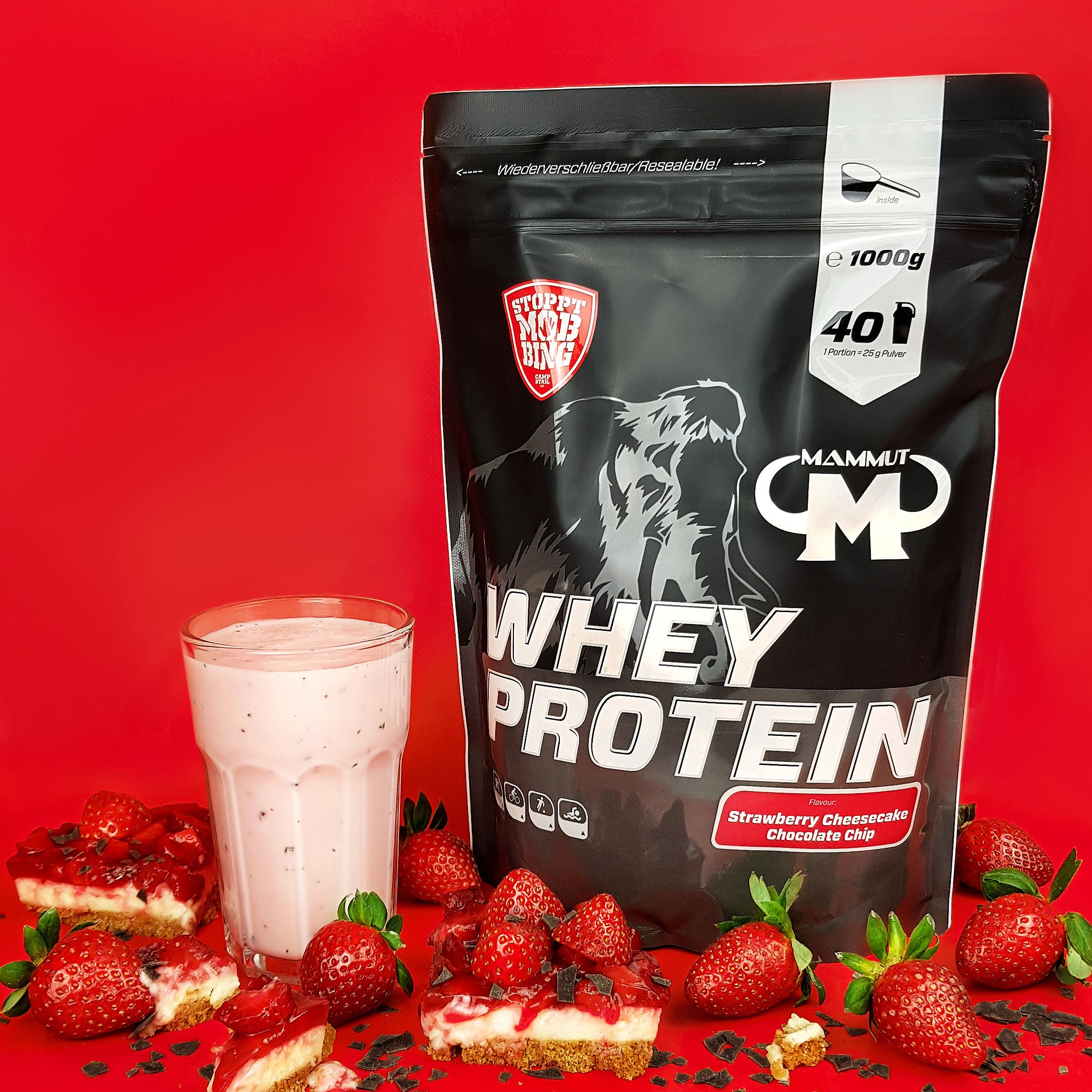 Whey Protein - Strawberry Cheesecake Chocolate Chip - 1000 g Zipp-Beutel#geschmack_strawberry-cheesecake-chocolate-chip