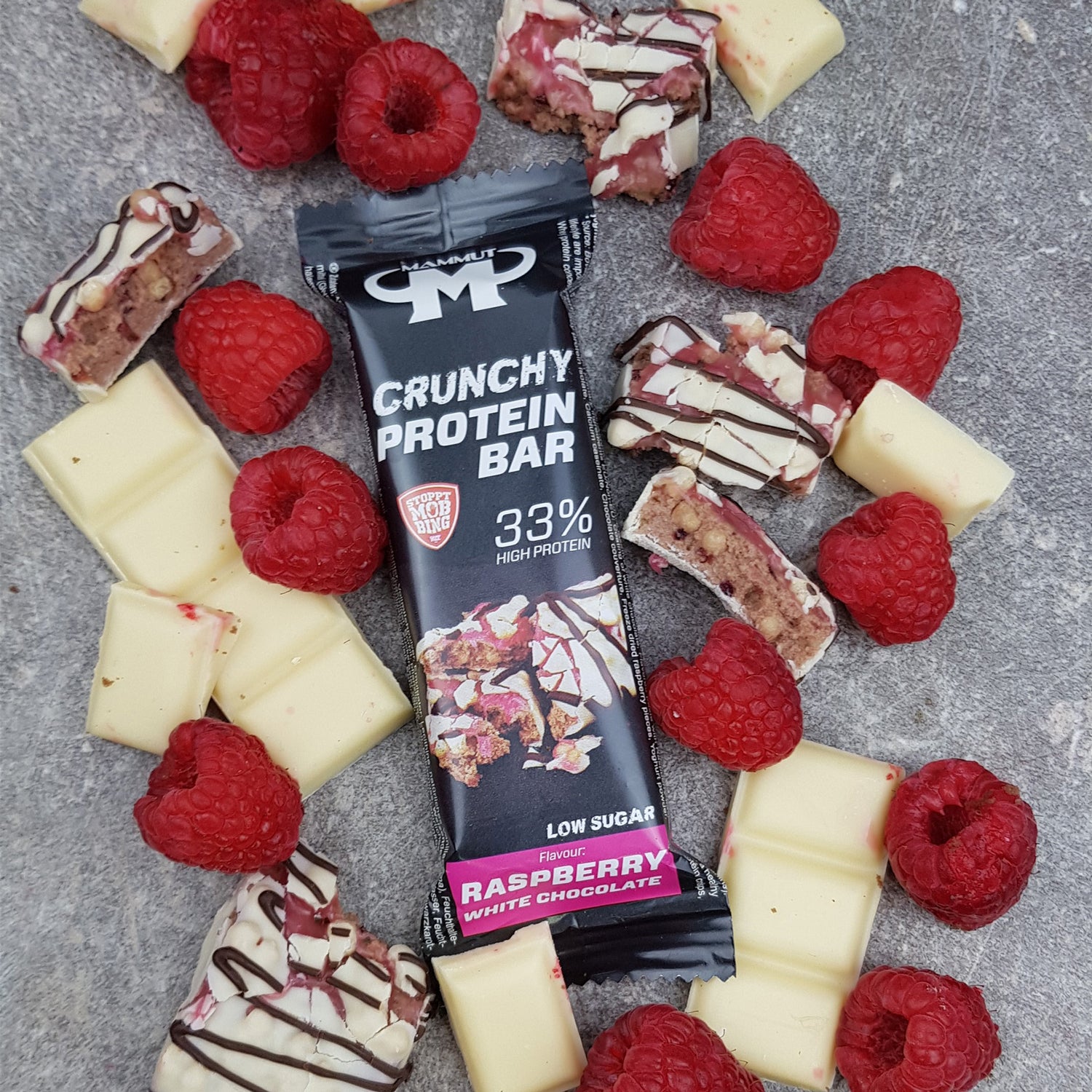 Crunchy Protein Bar - Raspberry White Chocolate - 45 g Riegel#geschmack_raspberry-white-chocolate