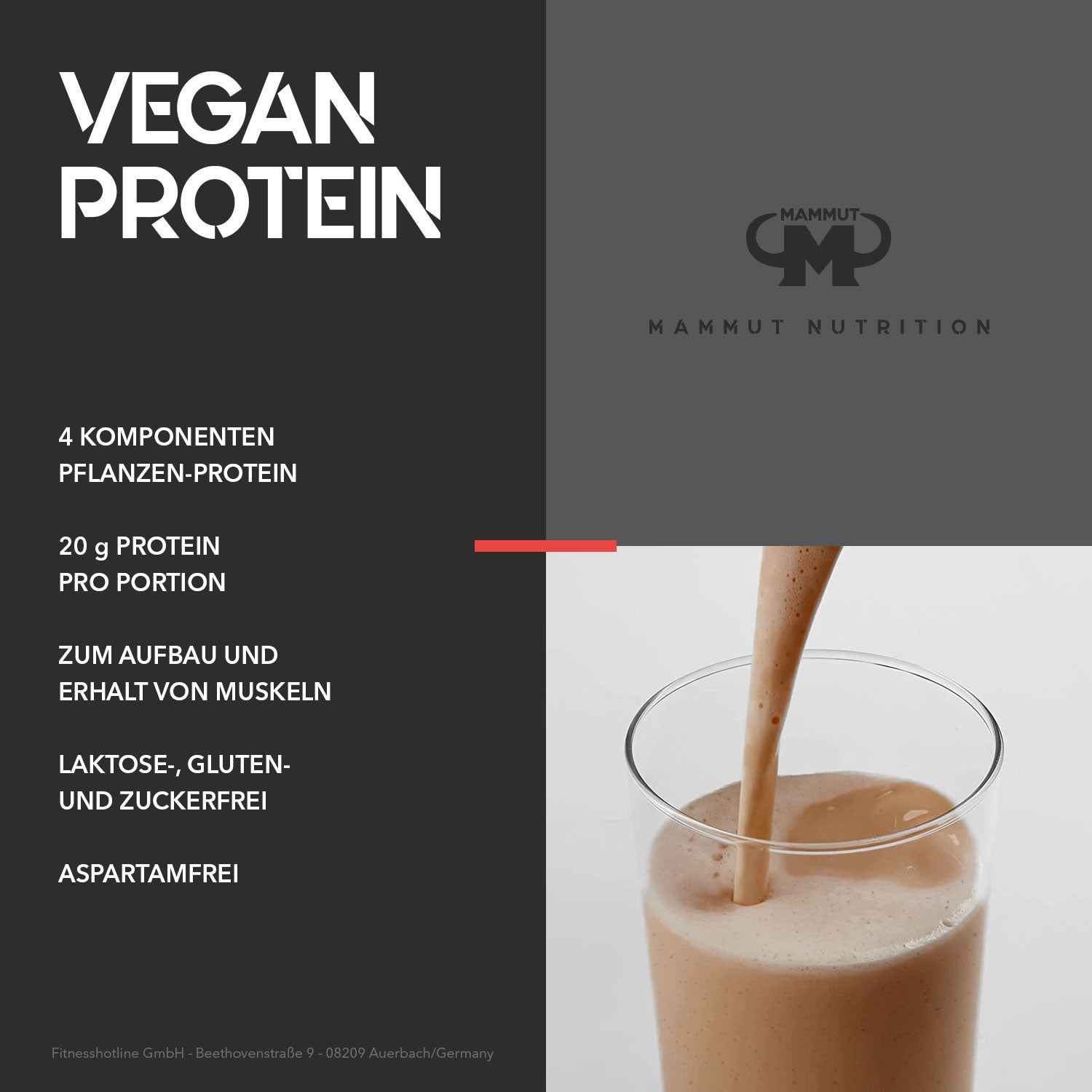 Vegan Protein - Nougat - 460 g Dose#geschmack_nougat