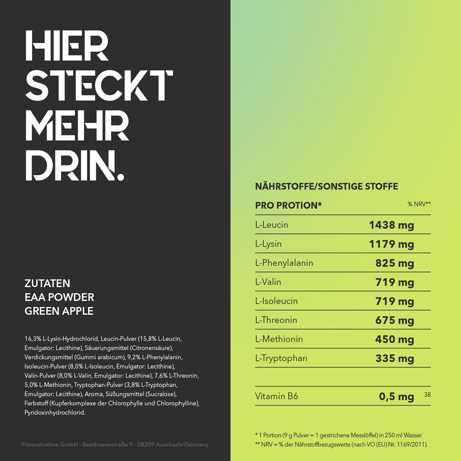 EAA Powder - Lime & Mint - 250 g Dose#geschmack_lime-mint