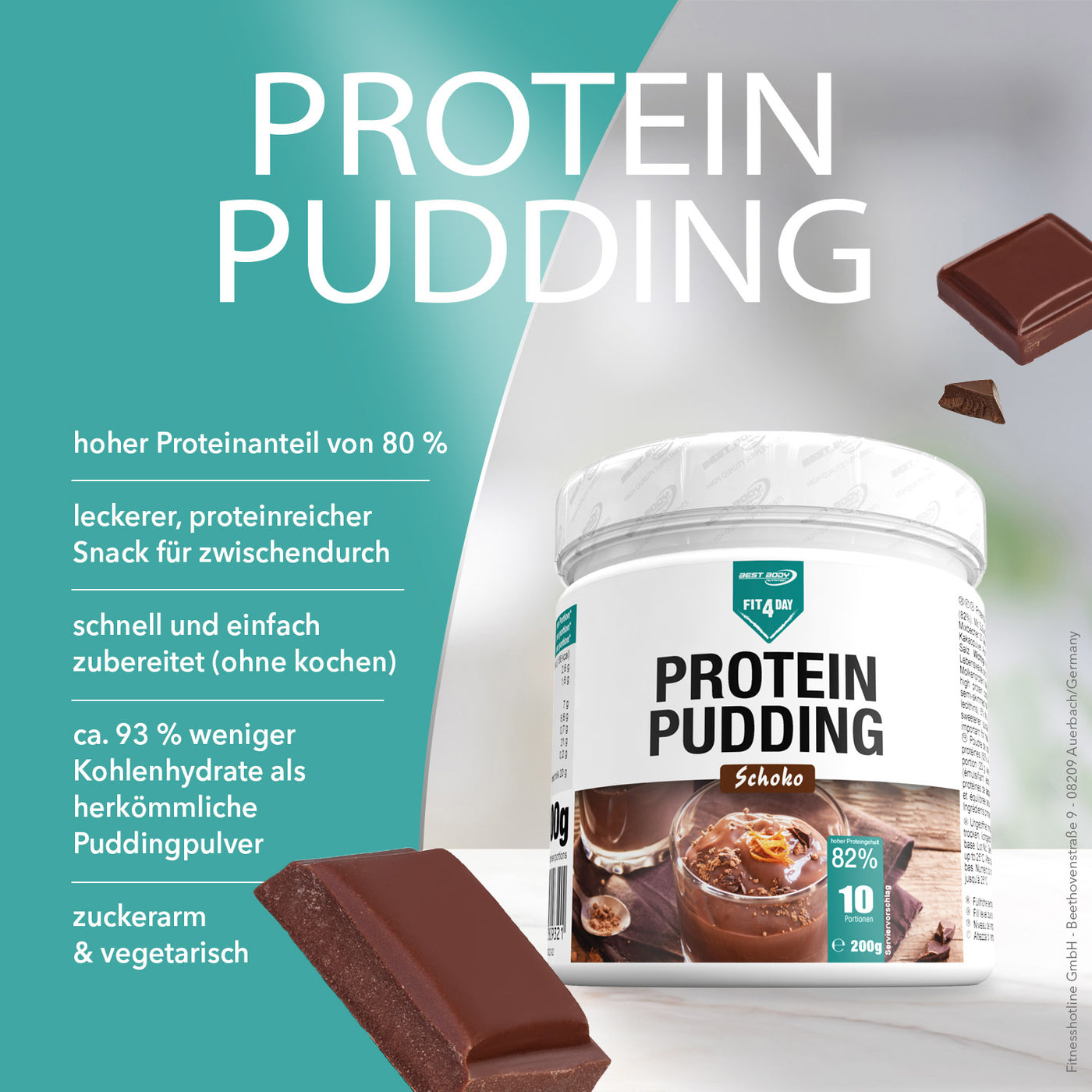 Protein Pudding - Schoko - 200 g Dose#_
