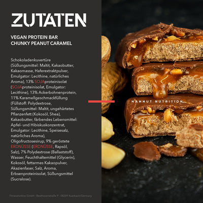 Vegan Protein Bar - Chunky Peanut Caramel - 45 g Riegel#geschmack_chunky-peanut-caramel