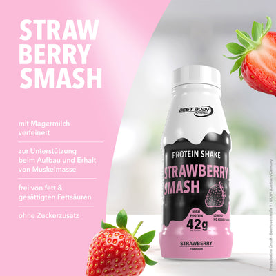Protein Shake - RTD - Strawberry Smash - 500 ml PET Flasche#geschmack_strawberry-smash