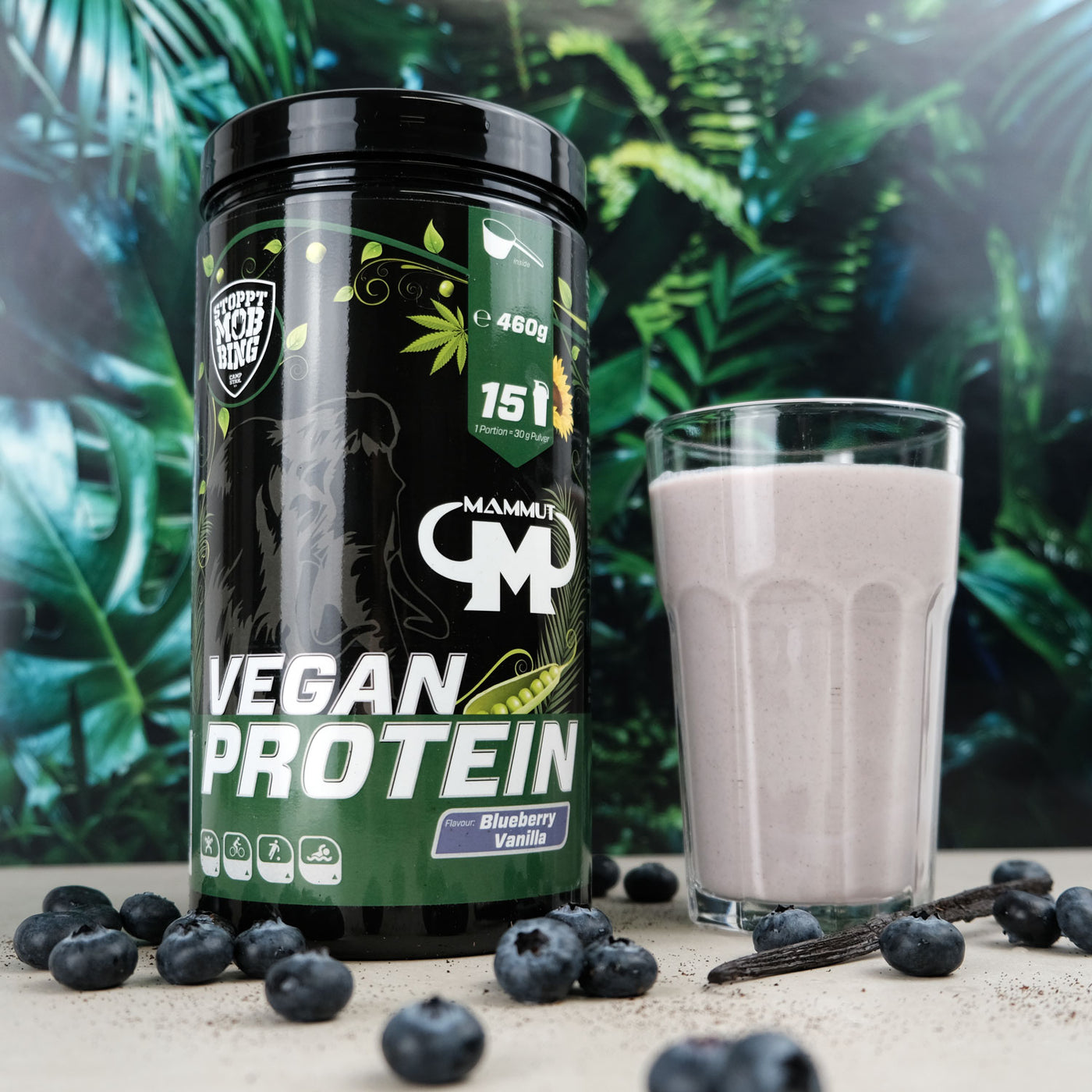 Vegan Protein - Blueberry Vanilla - 460 g Dose#geschmack_blueberry-vanilla
