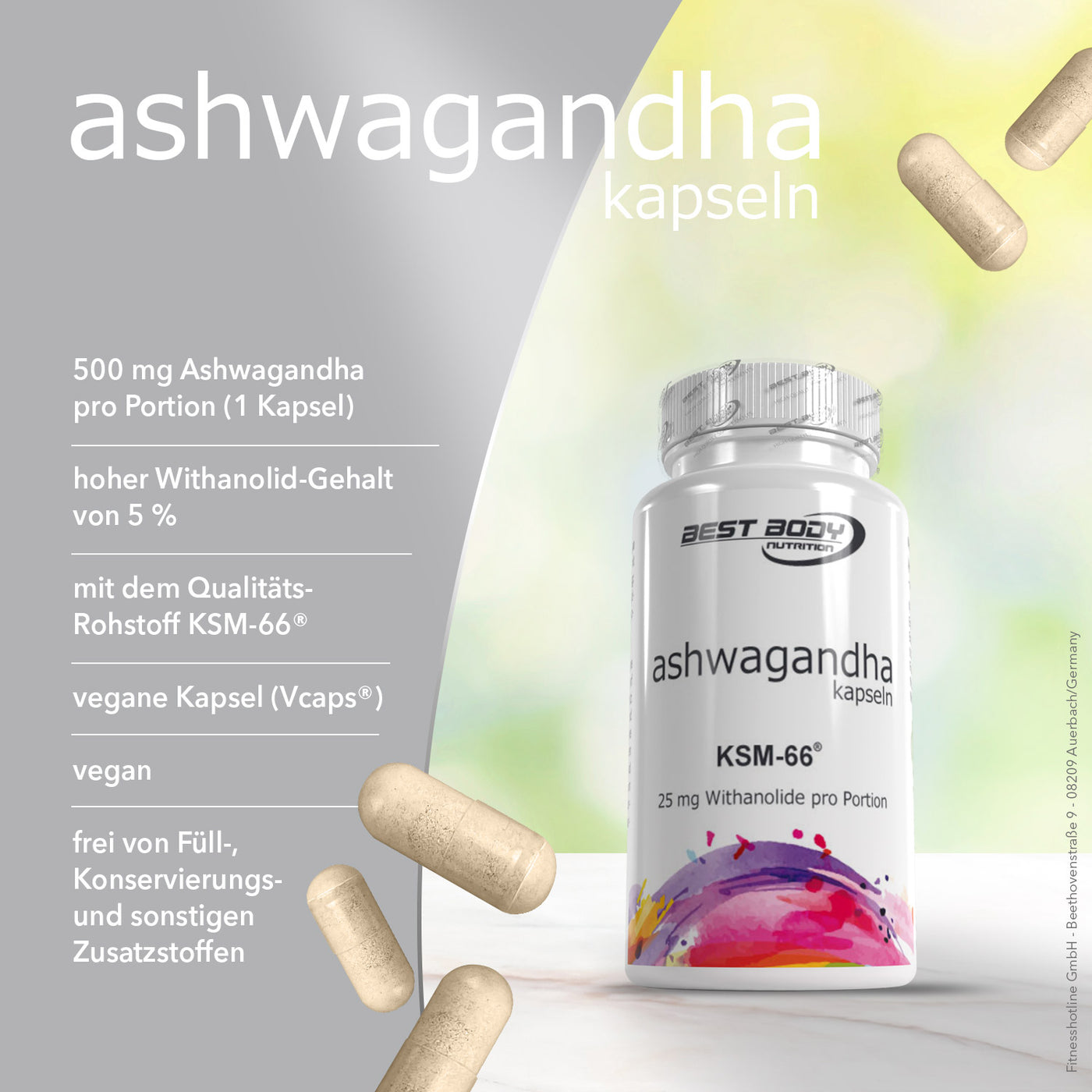 Ashwagandha Kapseln - 60 Stück/Dose#_