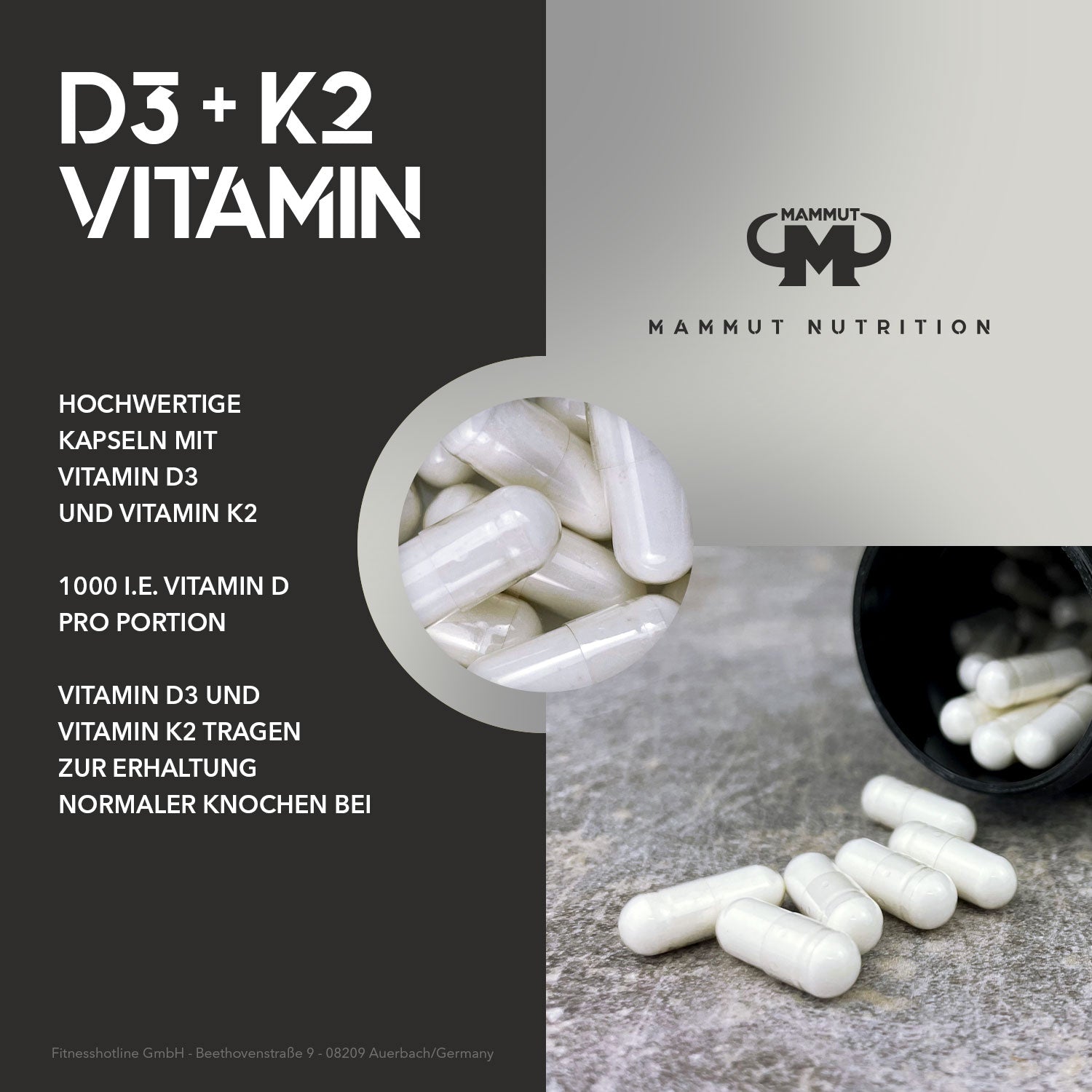 Vitamin D3 + K2 Caps - 90 Stück/Dose#_