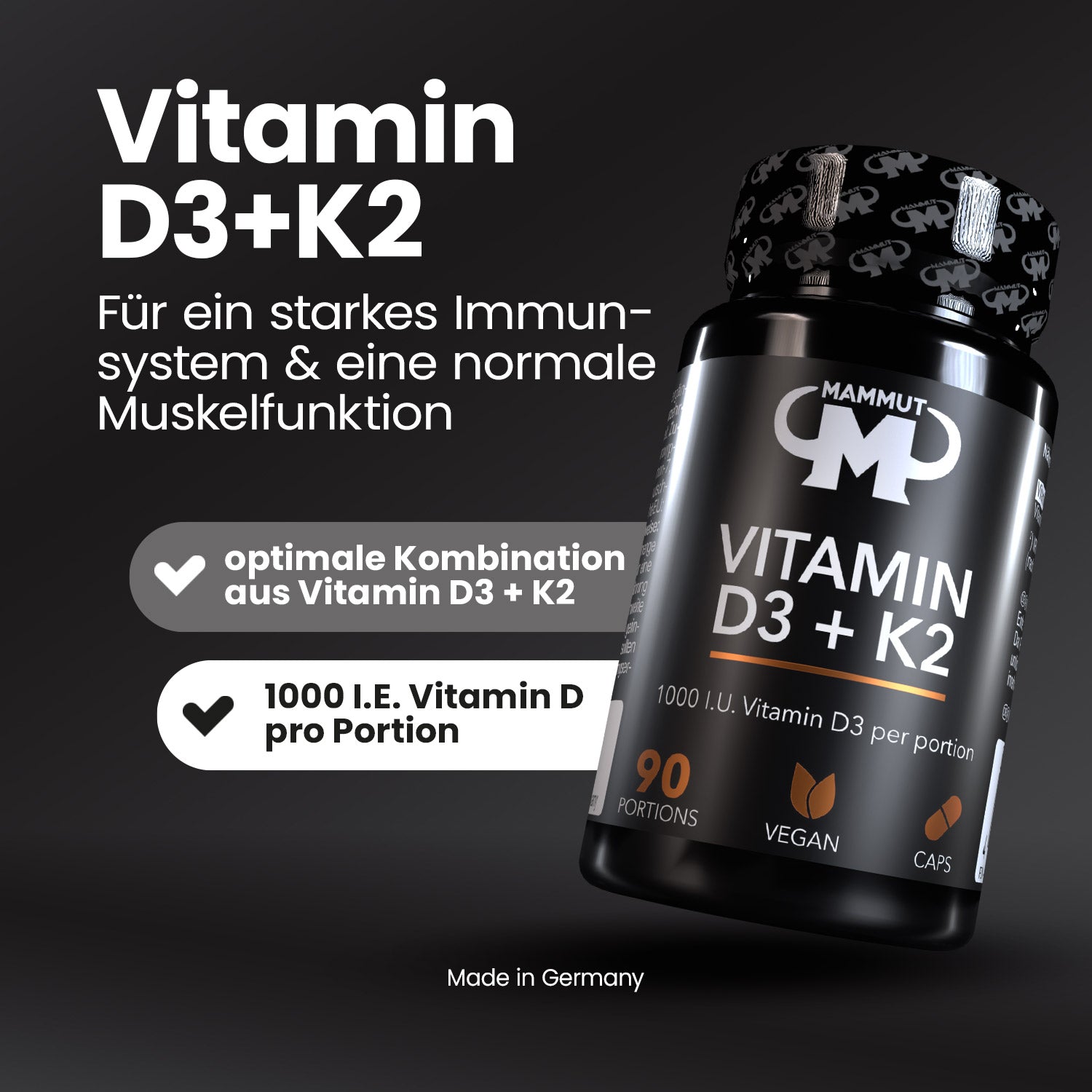 Vitamin D3 + K2 Caps - 90 Stück/Dose#_