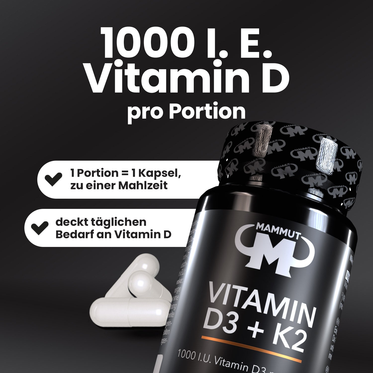 Vitamin D3 + K2 Caps - 90 Stück/Dose#_